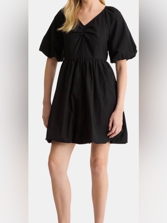 Time and Tru Dresses & Skirts - Time and Tru Black Puff-Sleeve Mini Dress